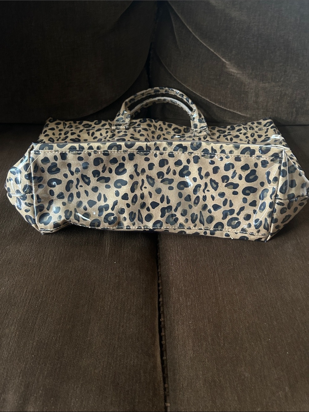 Leopard Print Tote Bag - Brown/Black - Picture 3 of 4